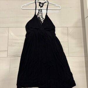 Black Halter Dress with Lace Detail